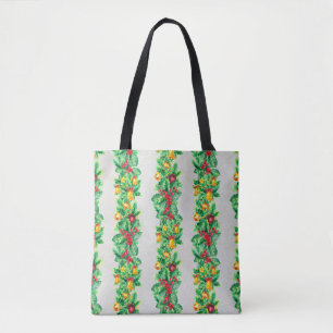Merry Christmas seamless pattern with garlands. Wa Tote Bag