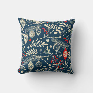 Merry Christmas: Seamless Winter Vintage Cushion