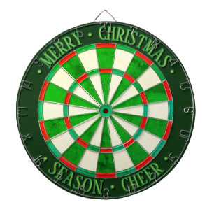 Merry Christmas, Season Cheer EDITABLE TEXT Green Dartboard
