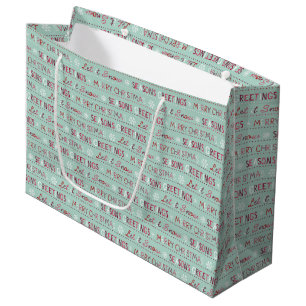Merry Christmas, Seasons Greetings, Let it Snow Large Gift Bag