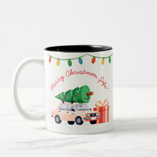 Merry Christmas Șefu’ Dacia 1300 Romanian Holiday Two-Tone Coffee Mug