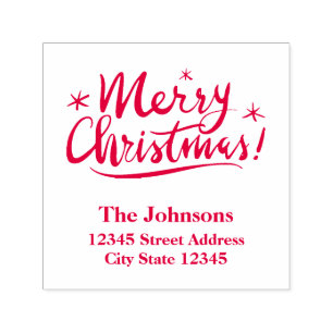 Merry Christmas self inking stamp with red ink