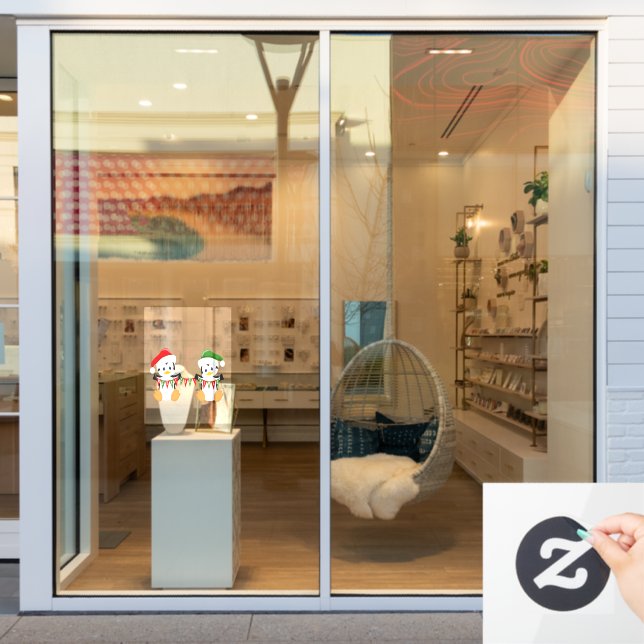 Merry Christmas Set of Penguins (Store Window)