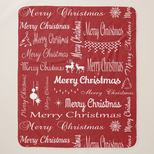 Merry Christmas Sherpa Blanket (Front)