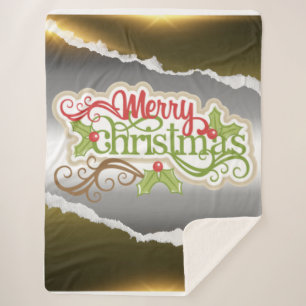 Merry Christmas Sherpa Blanket