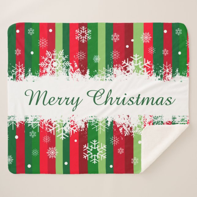 Merry Christmas Sherpa Blanket (Front (Horizontal))
