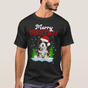 Merry Christmas Shih Tzu Tree Lights Shih Tzu Chri T-Shirt