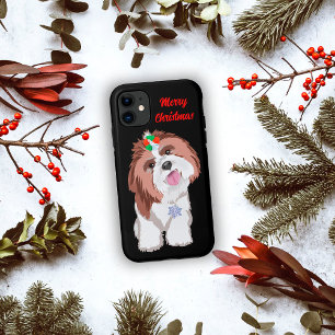 Merry Christmas Shih Tzu With Snowflake  Case-Mate iPhone Case