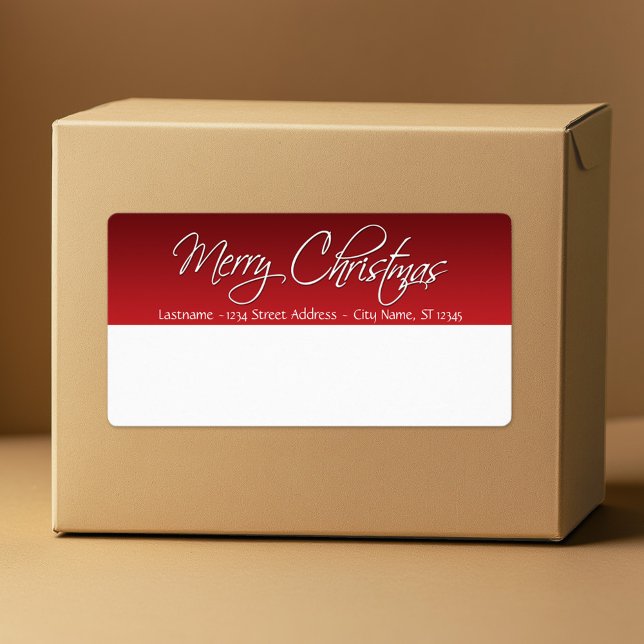 Merry Christmas Shipping Labels (Custom Box Label with Merry Christmas Greeting)