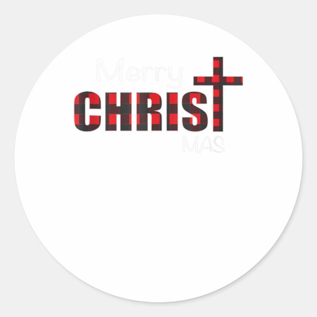 Merry Christmas Shirt Christians Gifts B Classic Round Sticker (Front)