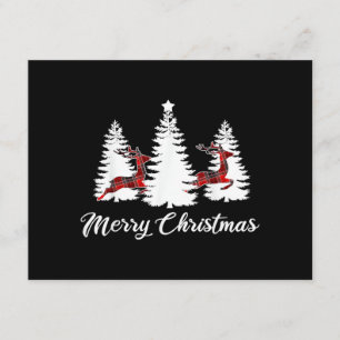 Merry Christmas Shirt for Women Buffalo Plaid Rein Enclosure Card
