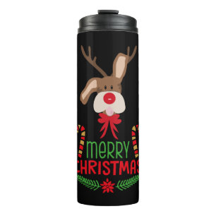 Merry Christmas Shirt, Rudolph-Christmas Thermal Tumbler