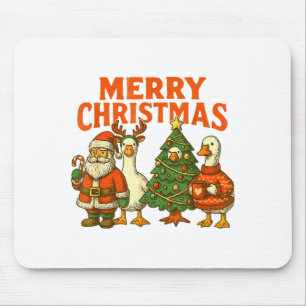 Merry Christmas Silly Goose Festive Duck Holiday R Mouse Pad