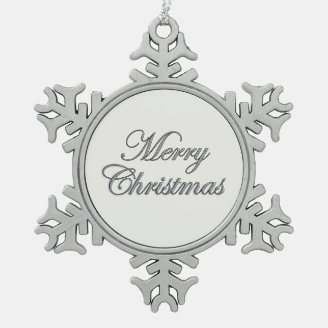 Merry Christmas Silver Glitter Ornament (Front)