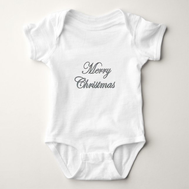 Merry Christmas Silver Glitter T-Shirts (Front)