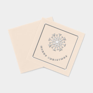 Merry Christmas silver snowflake chic Foil Napkins