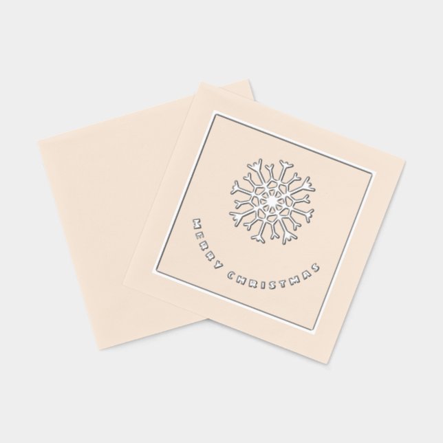 Merry Christmas silver snowflake chic Foil Napkins (Back)