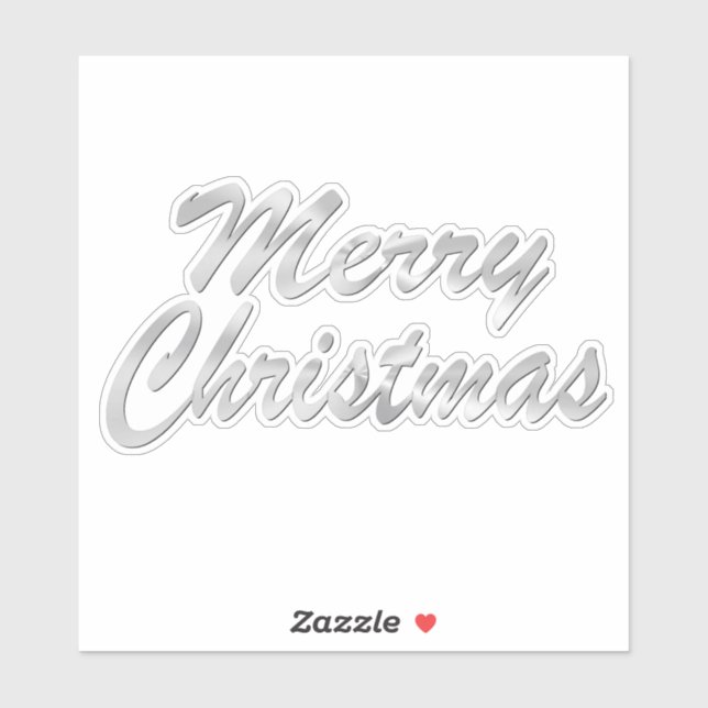 Merry Christmas Silver Sticker (Sheet)