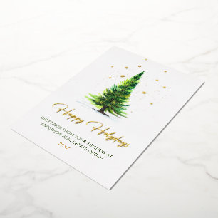 Merry Christmas Simple Corporate Greeting Gold 