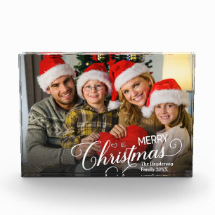 Merry Christmas Simple Custom Photo Block
