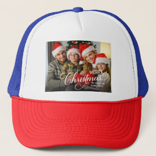 Merry Christmas Simple Custom Photo Trucker Hat