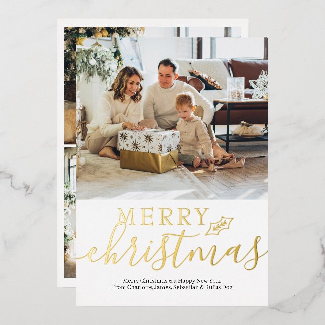Merry Christmas Simple Elegant Personalised (Front/Back)