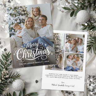 Merry Christmas Simple Elegant Photo  Holiday Card