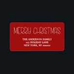Merry Christmas Simple Hand Lettered Script Label<br><div class="desc">Modern script text for personalised return address labels for holiday greeting cards.
Customisable background colour</div>
