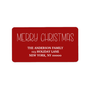 Merry Christmas Simple Hand Lettered Script Label