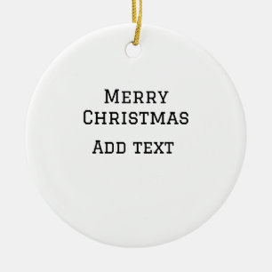 Merry Christmas simple minimal add name text moder Ceramic Tree Decoration