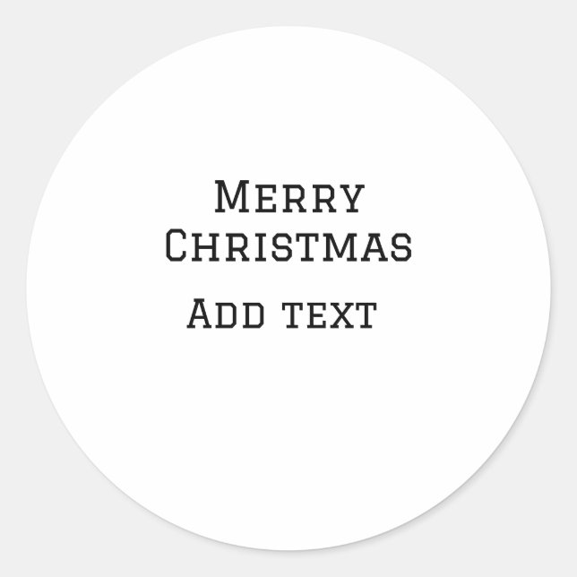 Merry Christmas simple minimal add name text moder Classic Round Sticker (Front)