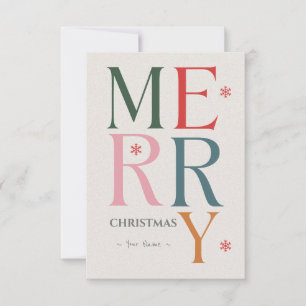 Merry Christmas Simple & Modern Typography Custom Card