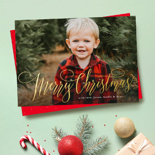 Merry Christmas simple one photo family