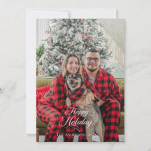 Merry Christmas simple one photo family Holiday