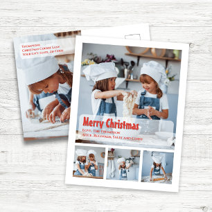 Merry Christmas Simple Photo Collage Greeting Holiday Postcard