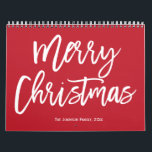 Merry Christmas Simple Red Calendar<br><div class="desc">Merry Christmas simple red and white wall calendar with changeable text on cover page and changeable photos for every month of the year.

 Photography © Storytree Studios,  Stanford,  CA</div>
