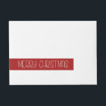Merry Christmas Simple Red Hand Lettered Wraparound Address Label<br><div class="desc">Modern script text for personalised return address wrap-around labels. Just add your name and address to create a fun and festive decoration for holiday greeting cards and packages.
This design is part of a collection,  please visit our store.
CUSTOMIZABLE BACKGROUND COLOR</div>