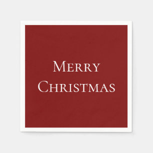 Merry Christmas Simple Red  Napkin