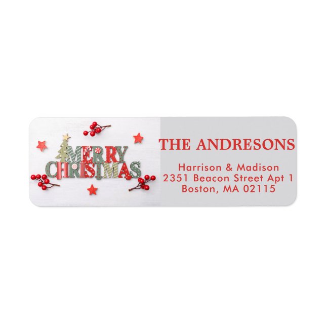 Merry Christmas Simple Red Striped Minimalist  (Front)