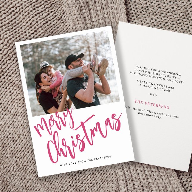 Merry Christmas simple script photo Holiday Card (Creator Uploaded)