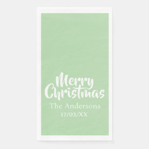 Merry Christmas Simple Stylish Modern Minimal Mono Napkin
