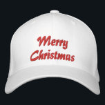 Merry Christmas Simple Typography Embroidered Embroidered Hat<br><div class="desc">Merry Christmas Simple Modern Typography Custom Embroidered Baseball Cap features the simple modern embroidered text "Merry Christmas". Perfect as a gift for family and friends for Christmas holidays. Created by Evco Studio www.zazzle.com/store/evcostudio</div>