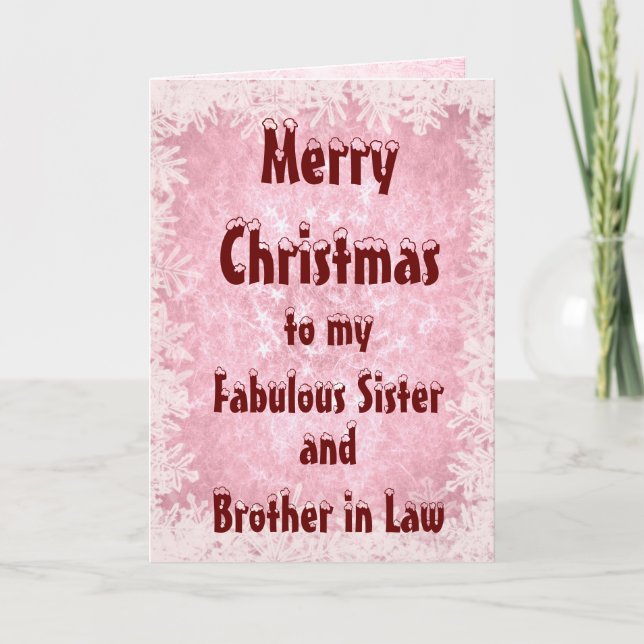 Merry Christmas Sister and Brother in Law Card (Front)