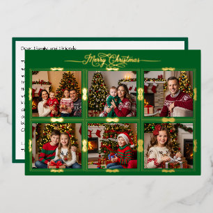 Merry Christmas Six Framed Pictures Front Green