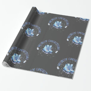 Merry Christmas, Skating Wrapping Paper