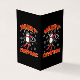 Merry Christmas Skiing Penguin