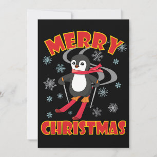 Merry Christmas Skiing Penguin