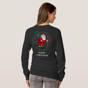 Merry Christmas Skiing Santa Winter Personalised T-Shirt