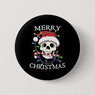 Merry Christmas Skull Skeleton Men Women 6 Cm Round Badge