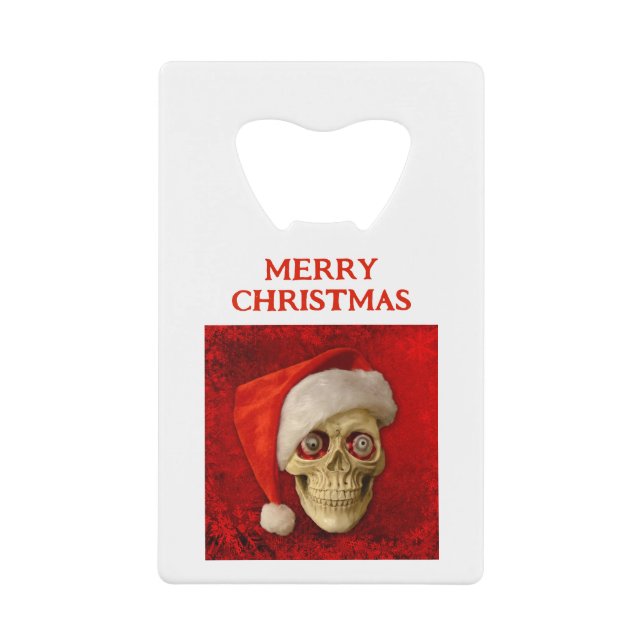 Merry Christmas. Skull wearing Santa hat (Front)